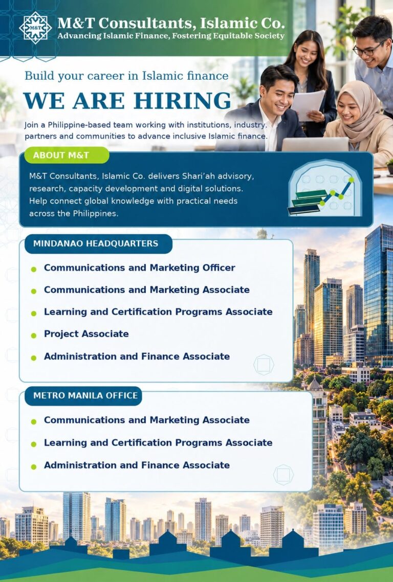 WE ARE HIRING! Build your career in Islamic finance with M&T!